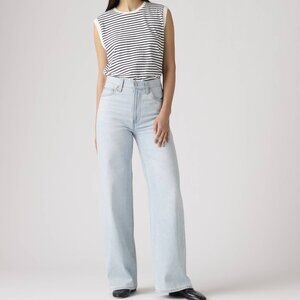 Levis Ribcage Wide-leg Linen + Denim Jeans 32' inseam